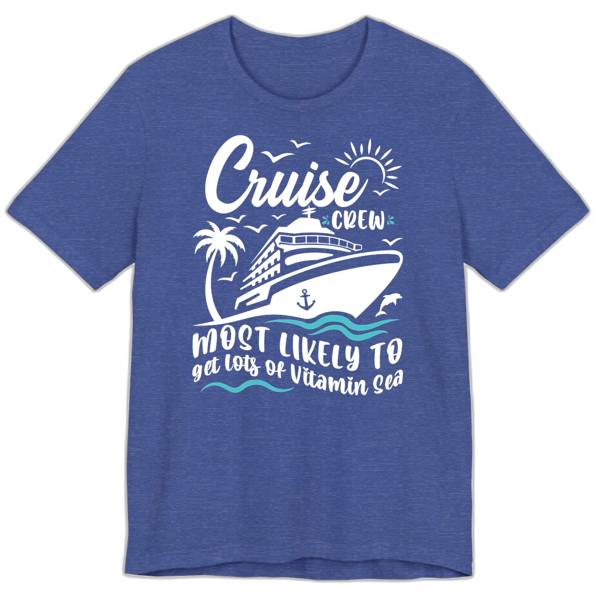 Cruise Crew Vitamin Sea Premium T-Shirt in Heather True Royal