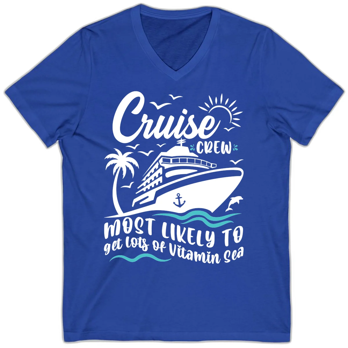 Cruise Crew Vitamin Sea V-Neck in True Royal