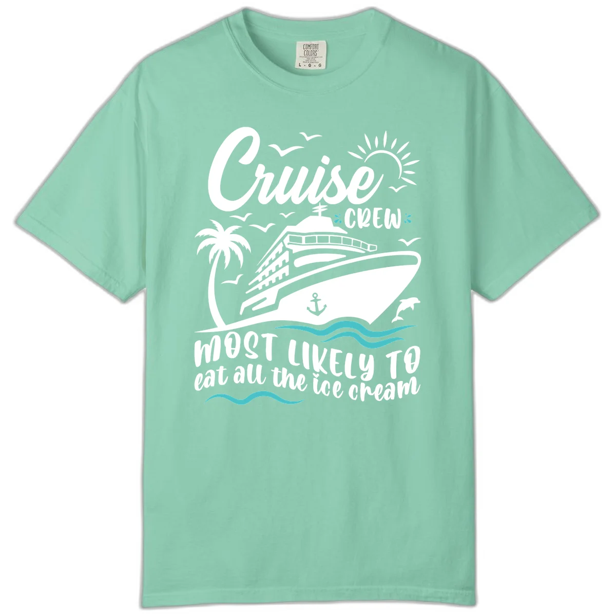 Cruise Crew Ice Cream Vacation Comfort Color in Island Reef