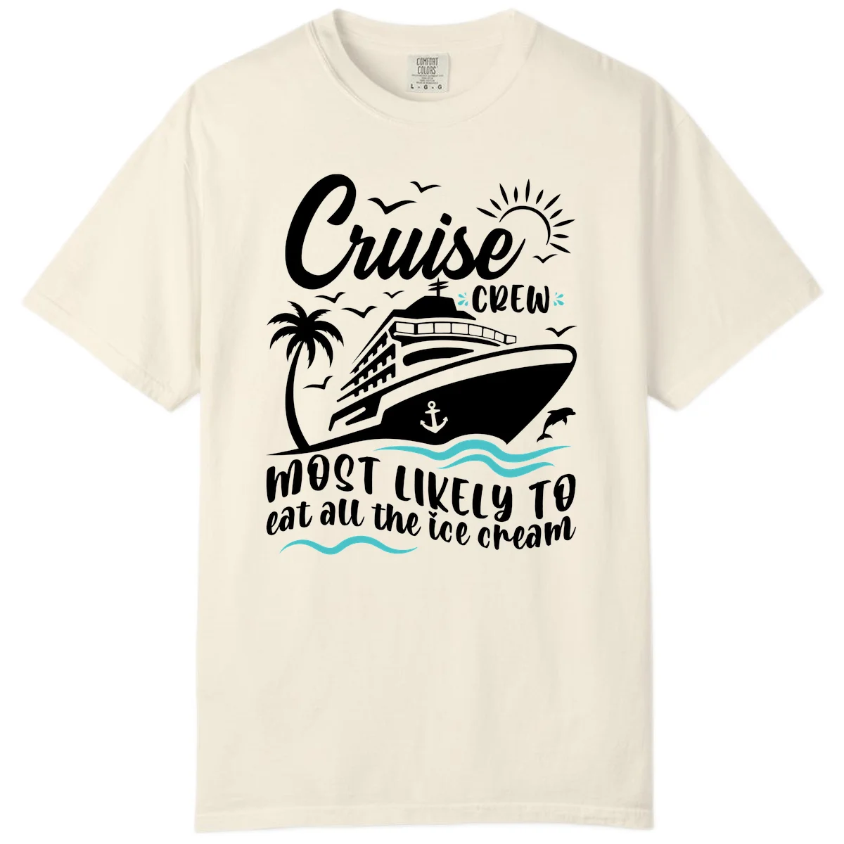 Cruise Crew Ice Cream Vacation Comfort Color in Ivory
