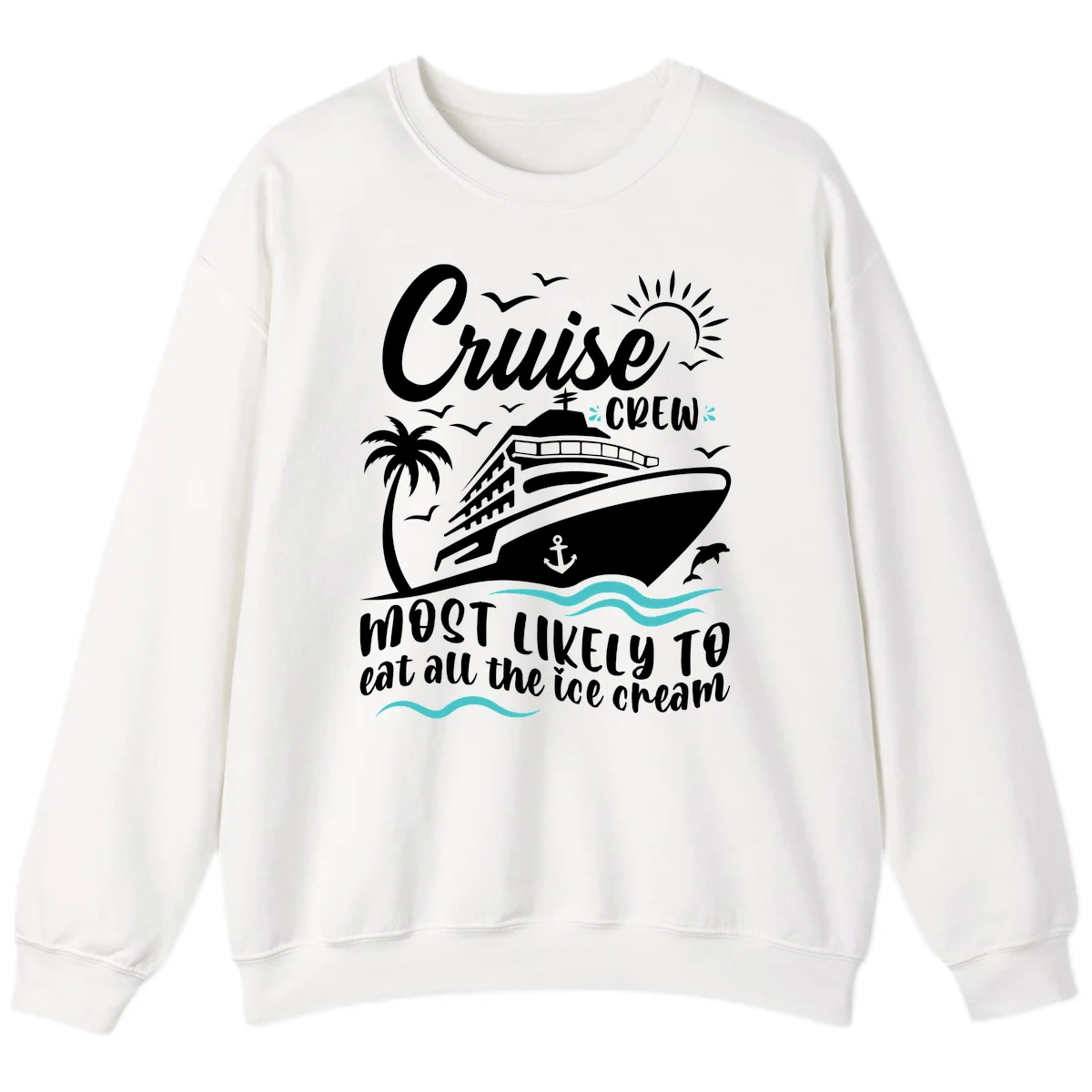 Cruise Crew Ice Cream Vacation Sweatshirt in White