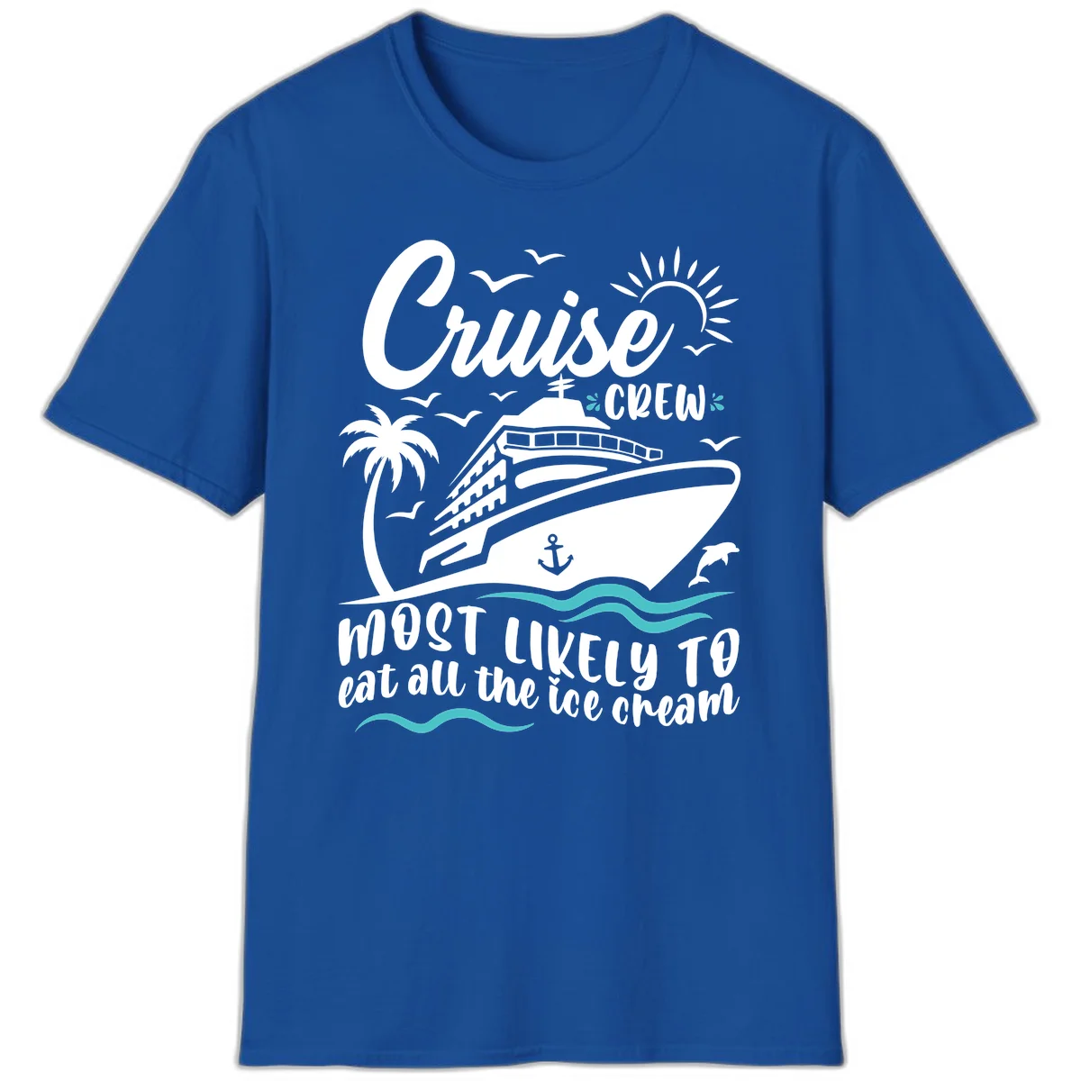 Cruise Crew Ice Cream Vacation T-Shirt in Royal