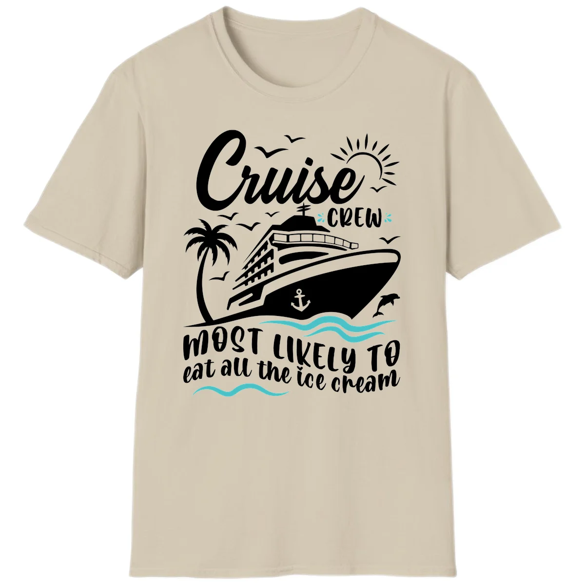 Cruise Crew Ice Cream Vacation T-Shirt in Sand