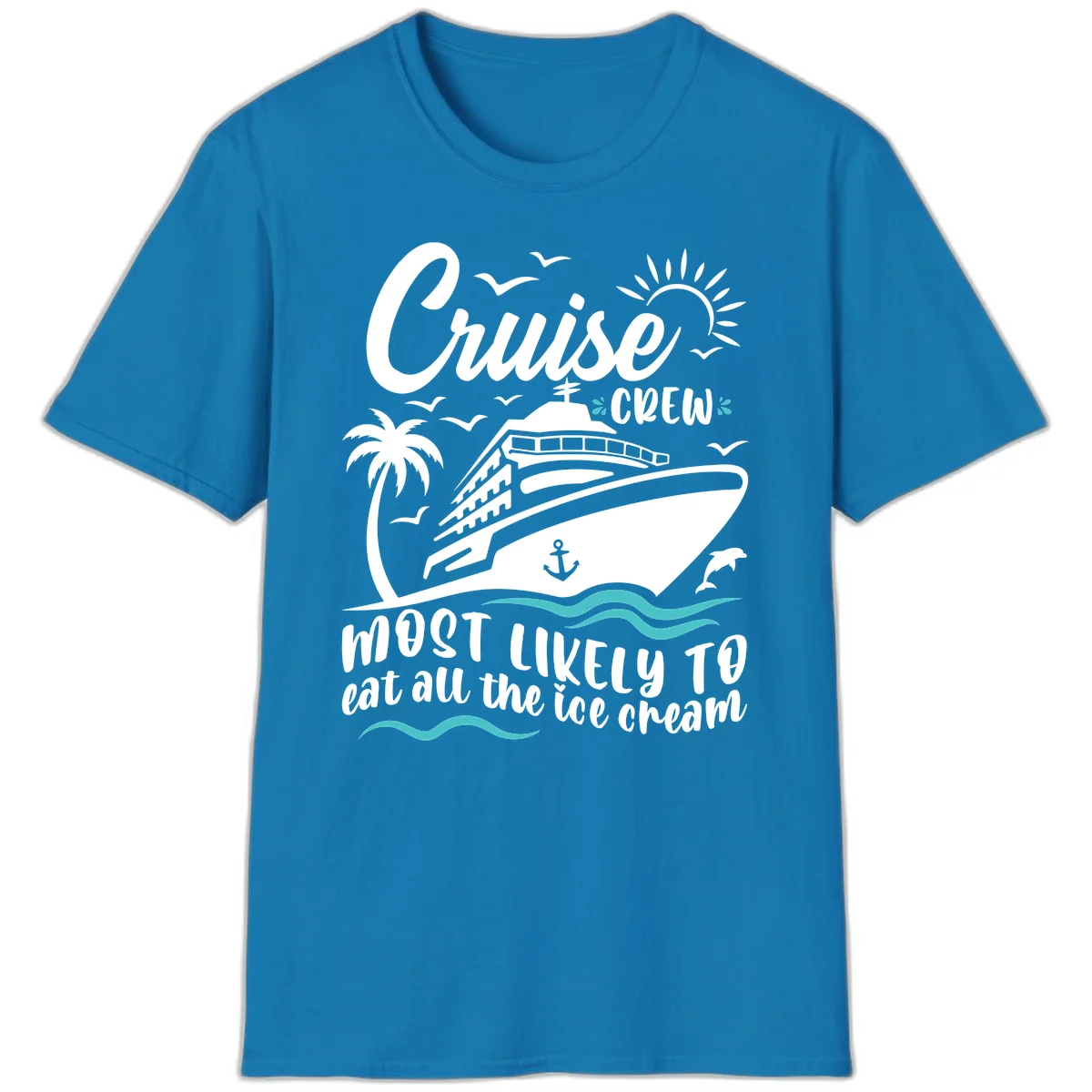 Cruise Crew Ice Cream Vacation T-Shirt in Sapphire