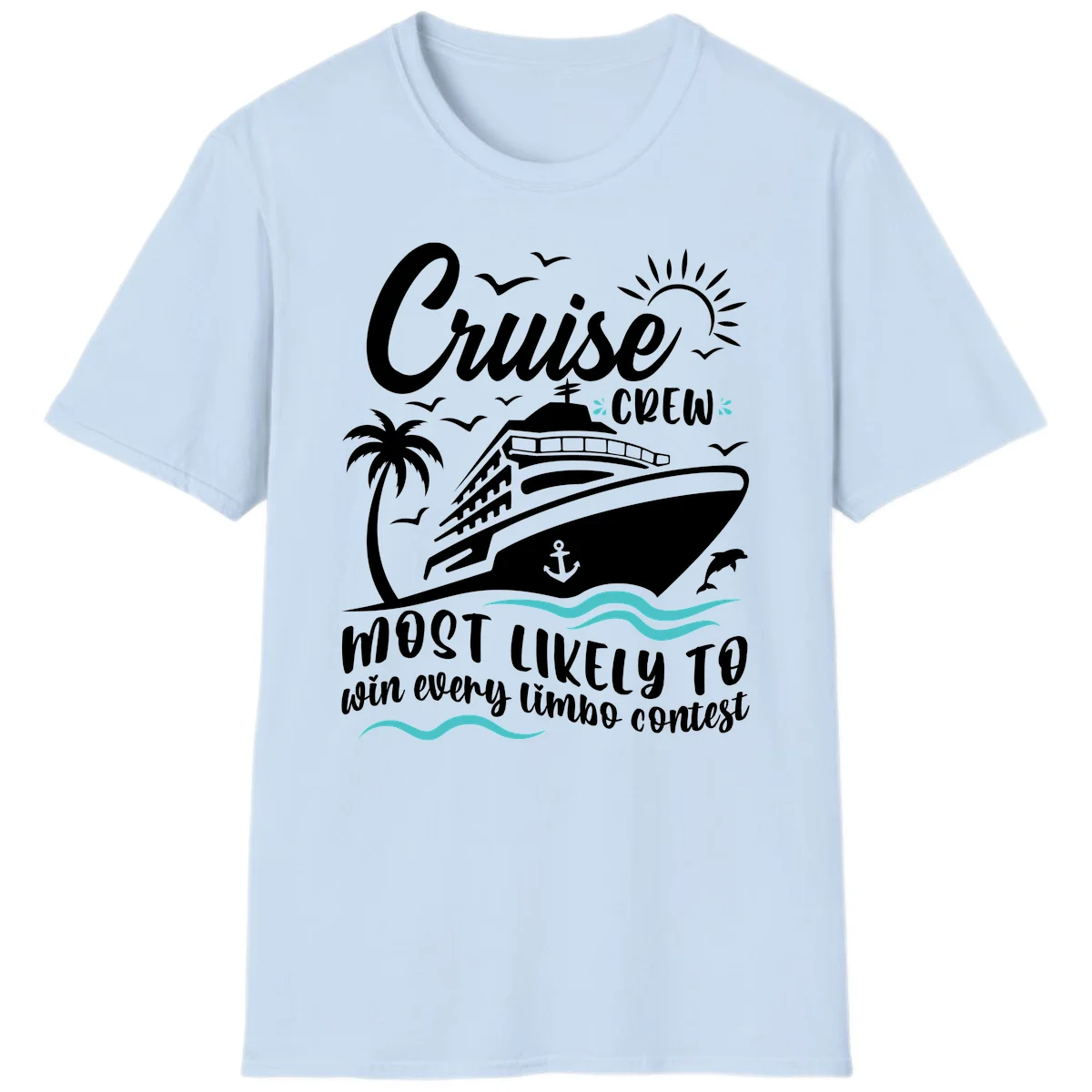 Cruise Crew Limbo Contest T-Shirt in Light Blue
