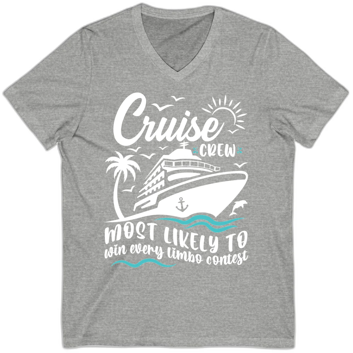 Cruise Crew Limbo Contest V-Neck T-Shirt in Athletic Heather