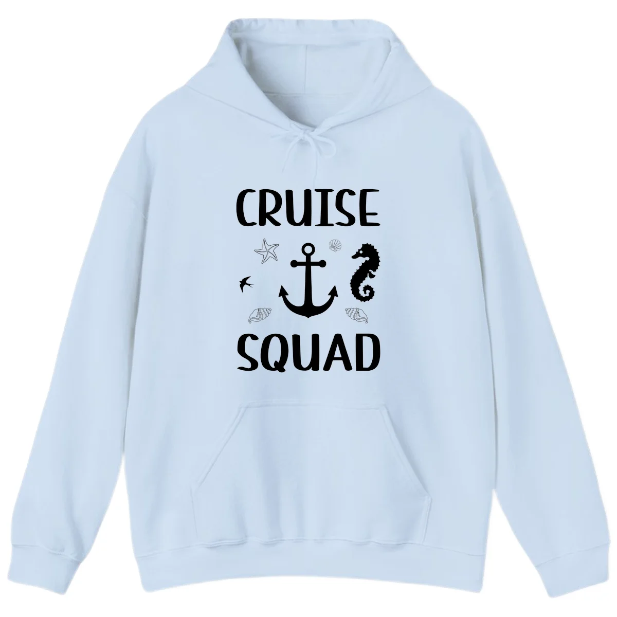 Cruise Squad Anchor Hoodie in Light Blue
