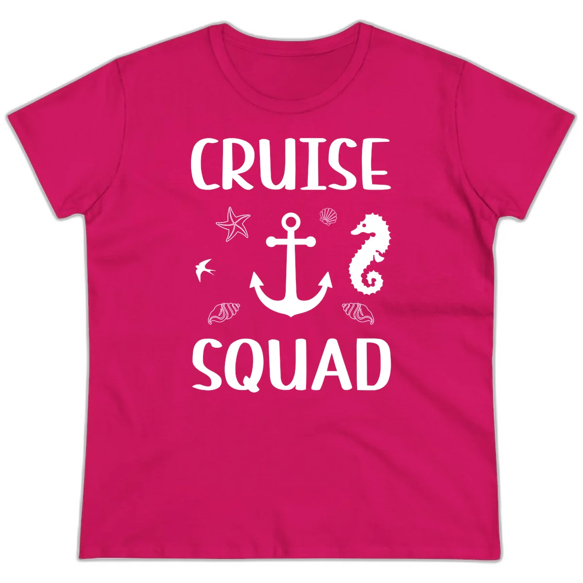 Cruise Squad Anchor Ladies Tee in Heliconia