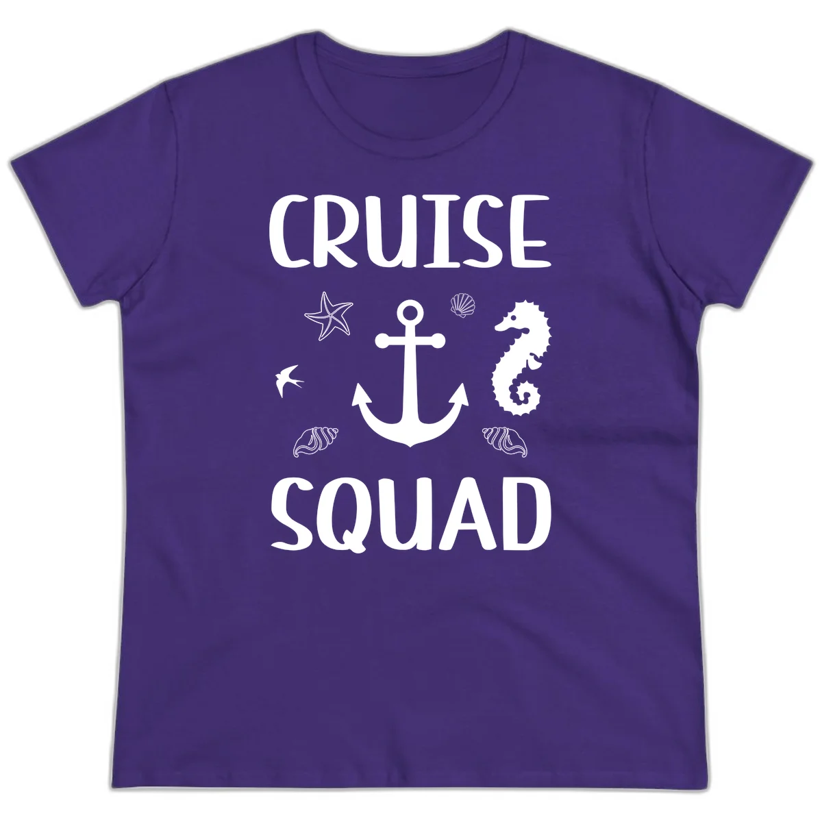 Cruise Squad Anchor Ladies Tee in Purple
