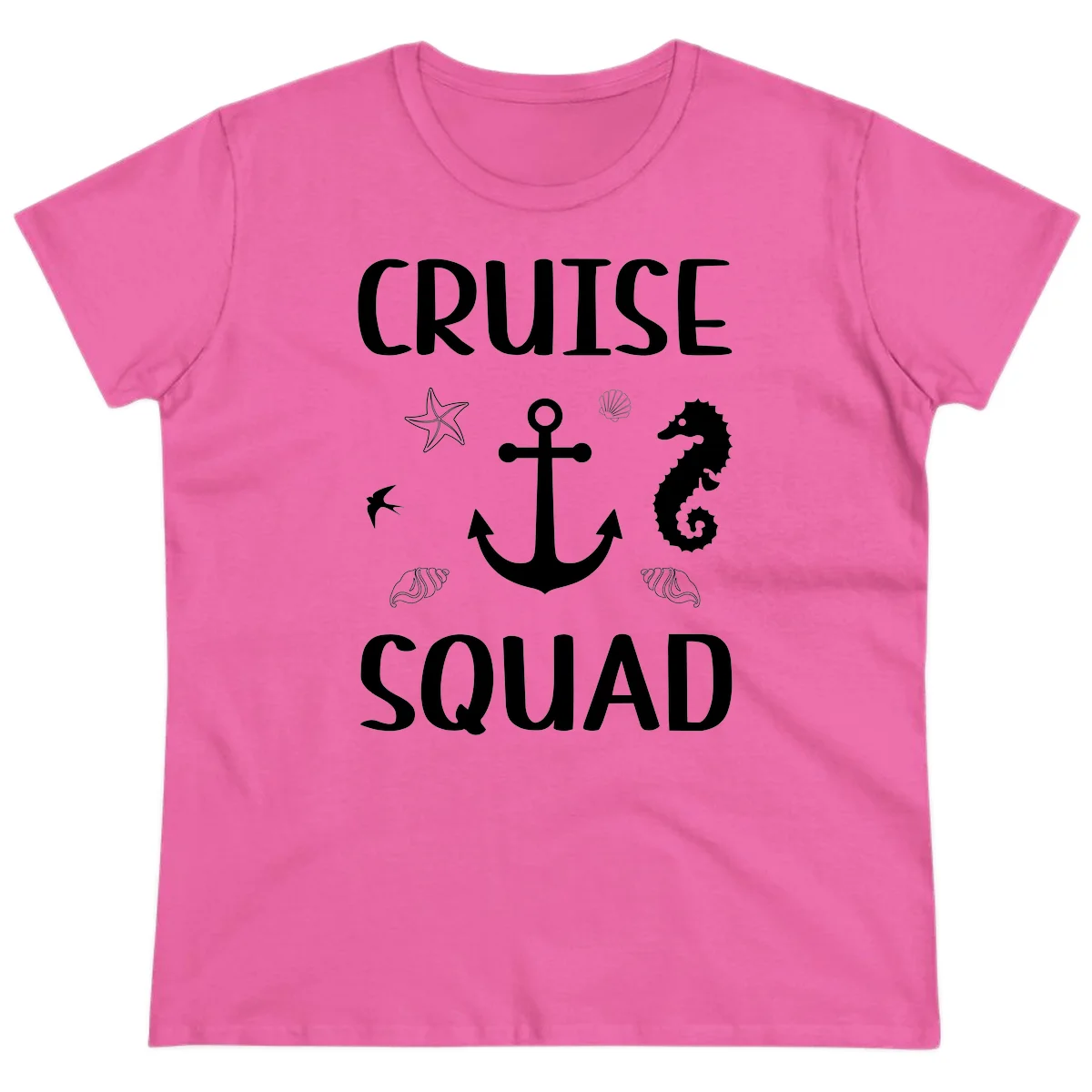 Cruise Squad Anchor Ladies Tee in Azalea