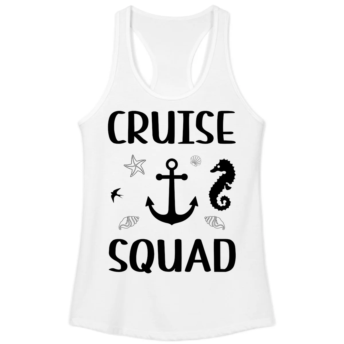 Cruise Squad Anchor Ladies Tank in White