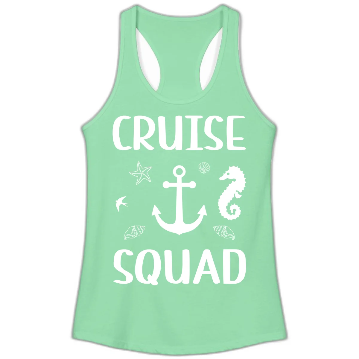 Cruise Squad Anchor Ladies Tank in Solid Mint