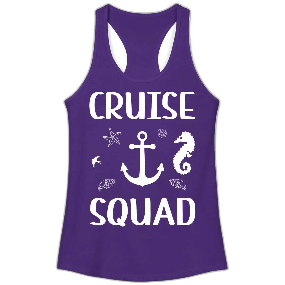 Cruise Squad Anchor Ladies Tank in Solid Purple Rush