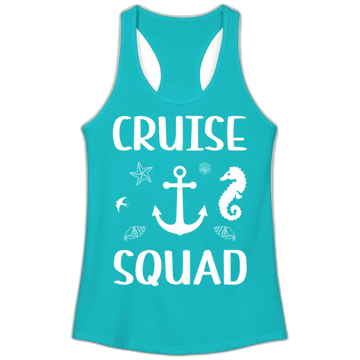 Cruise Squad Anchor Ladies Tank in Tahiti Blue