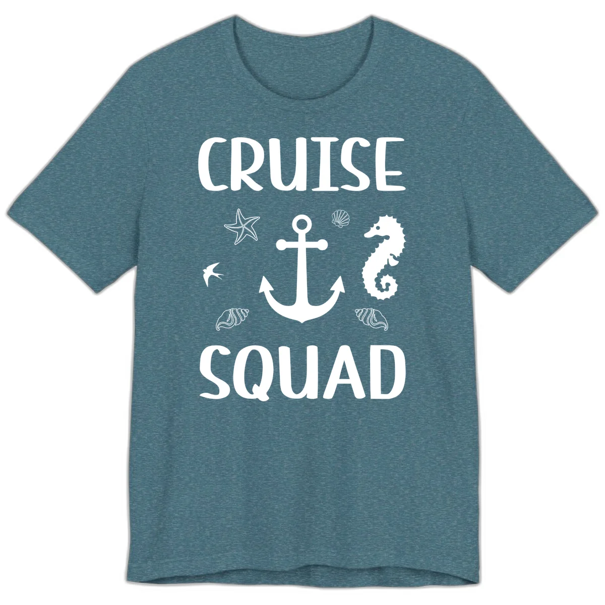 Cruise Squad Anchor Premium T-Shirt in Heather Deep Teal