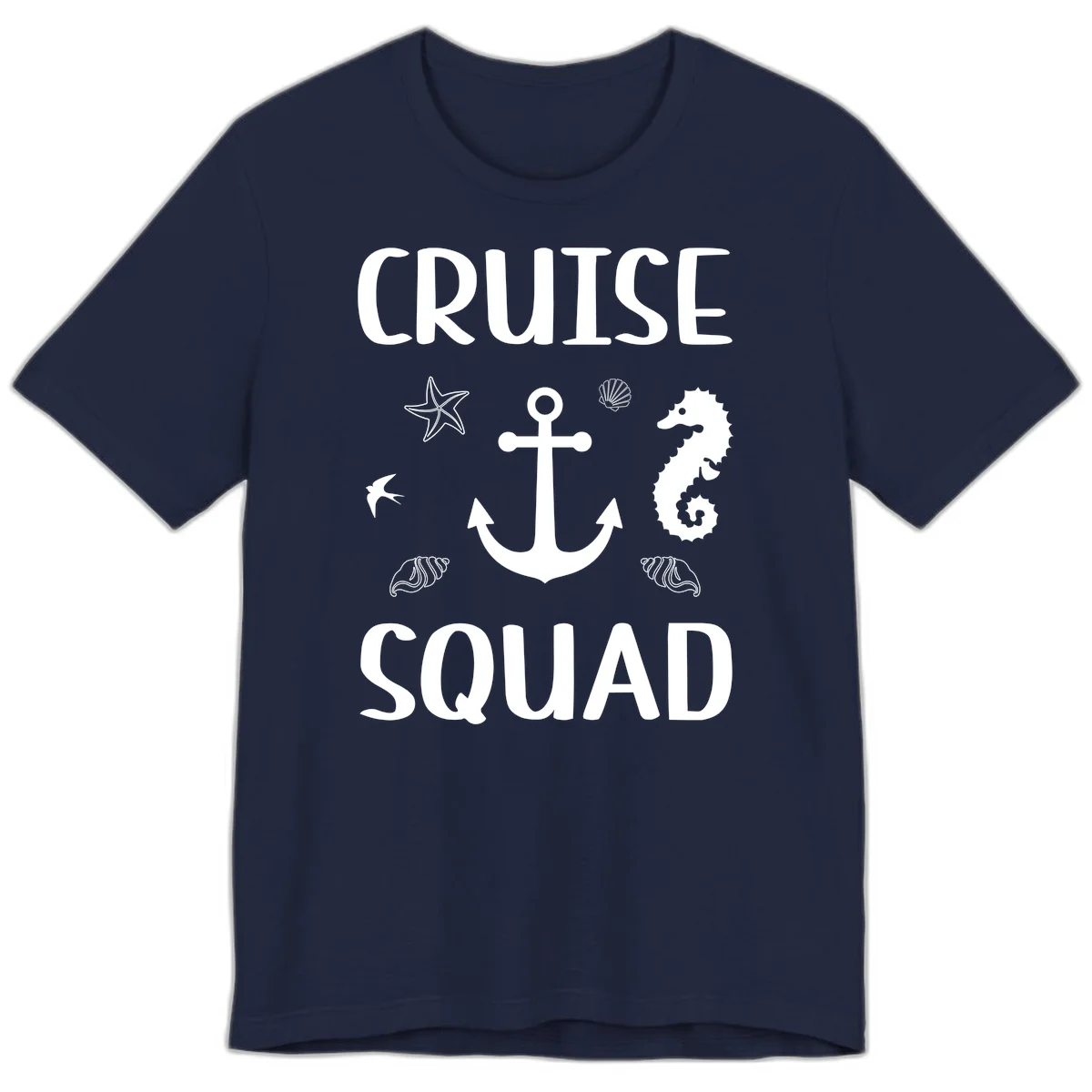 Cruise Squad Anchor Premium T-Shirt in Navy
