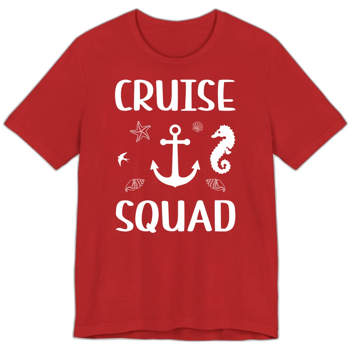 Cruise Squad Anchor Premium T-Shirt in Red