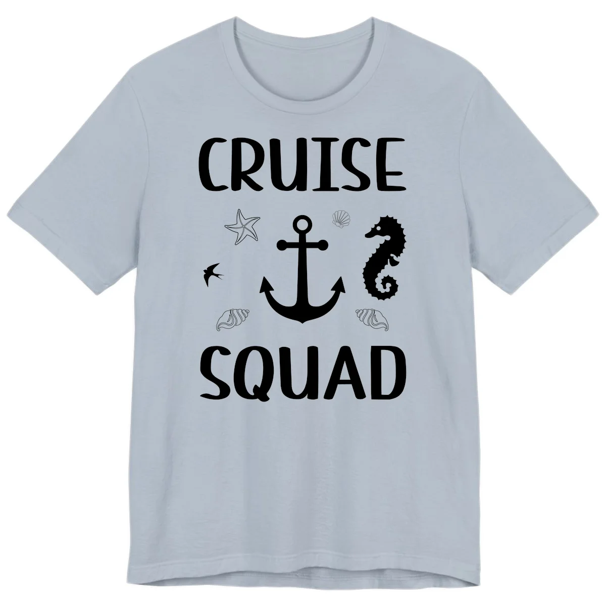 Cruise Squad Anchor Premium T-Shirt in Light Blue