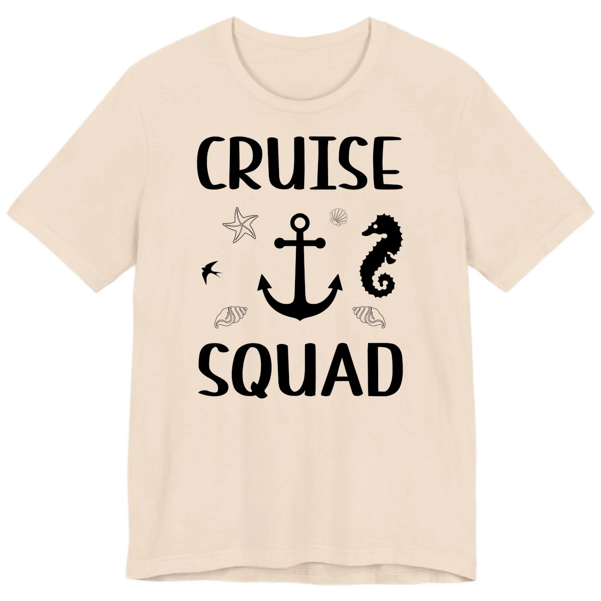 Cruise Squad Anchor Premium T-Shirt in Soft Cream