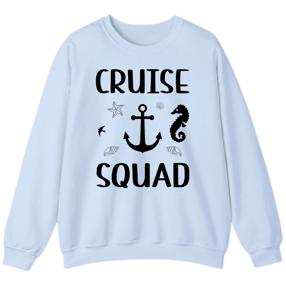 Cruise Squad Anchor Sweatshirt in Light Blue