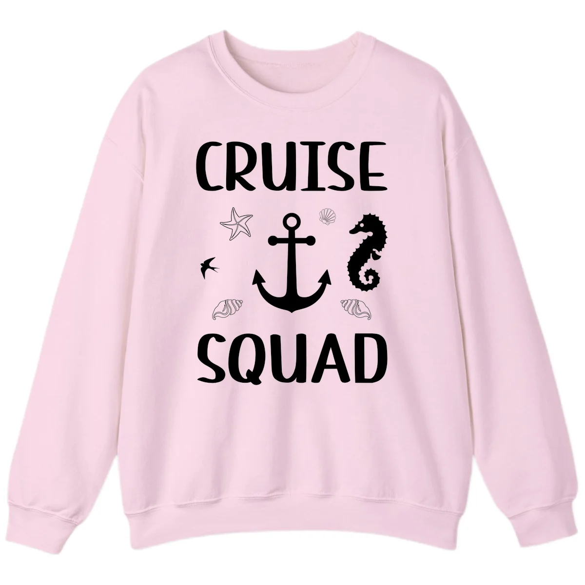Cruise Squad Anchor Sweatshirt in Light Pink