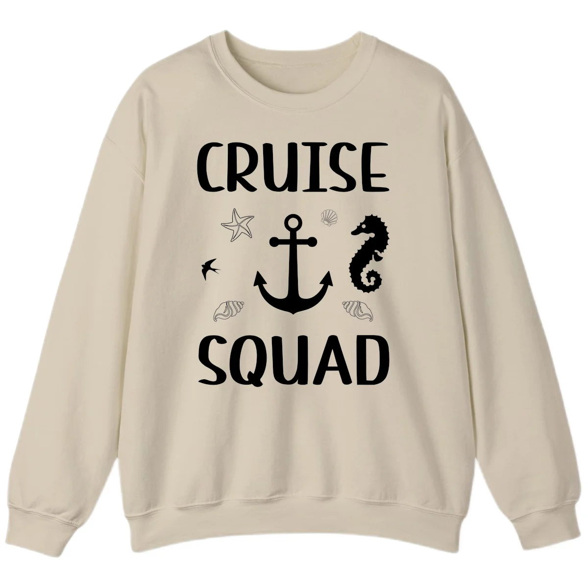 Cruise Squad Anchor Sweatshirt in Sand