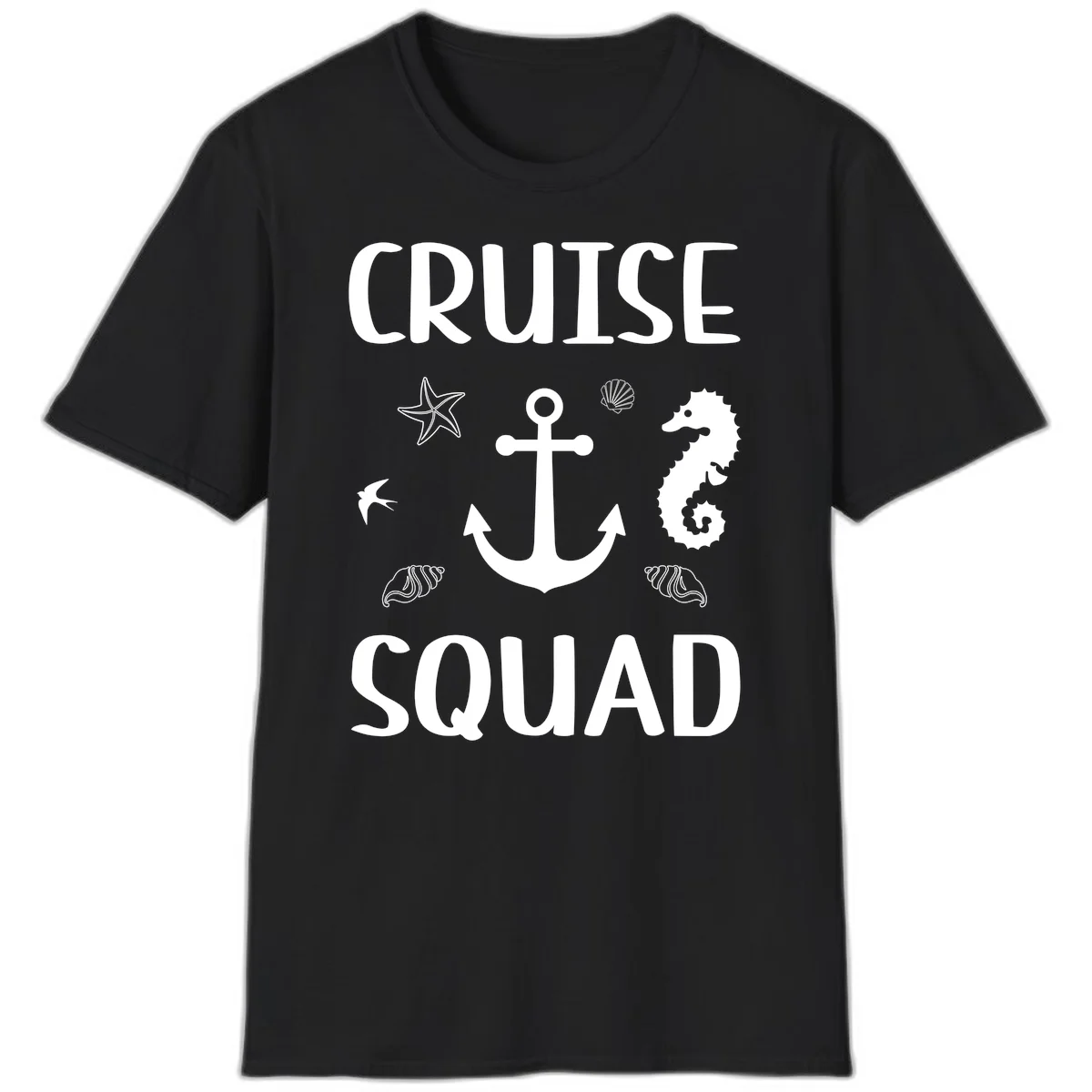 Cruise Squad Anchor T-Shirt in Black