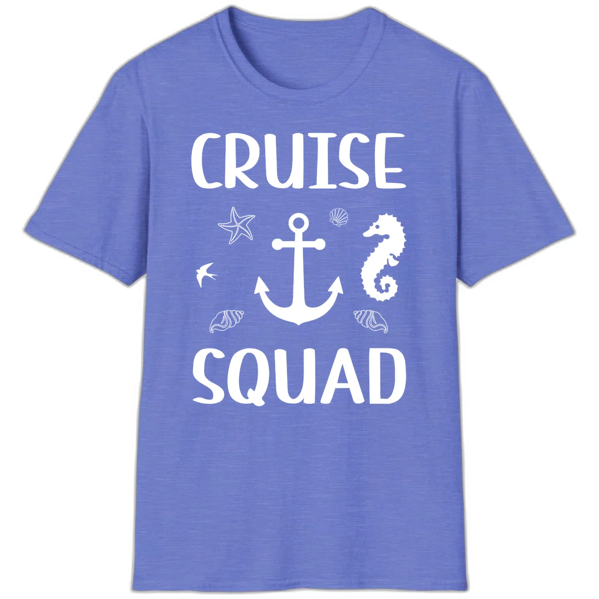 Cruise Squad Anchor T-Shirt in Heather Royal