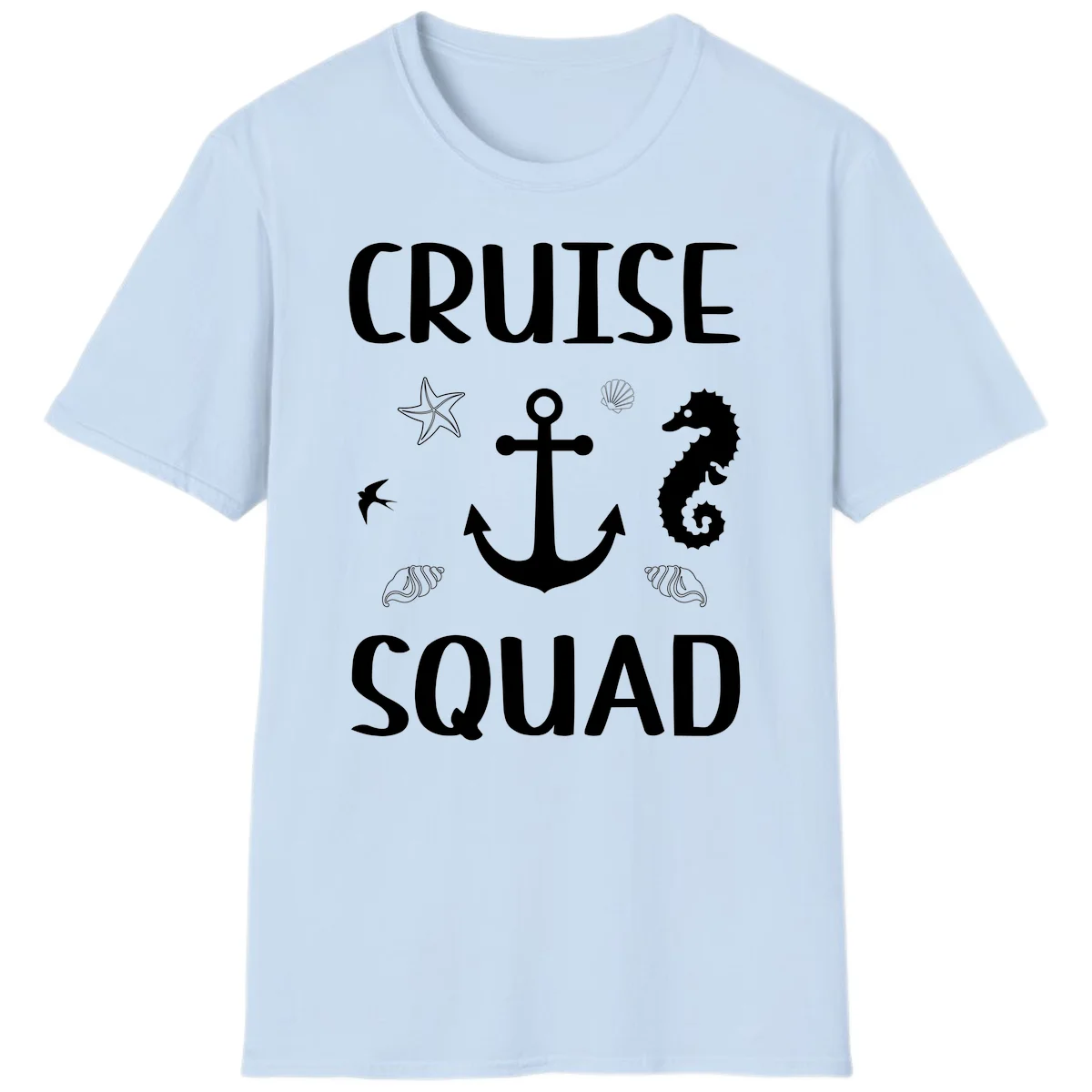 Cruise Squad Anchor T-Shirt in Light Blue