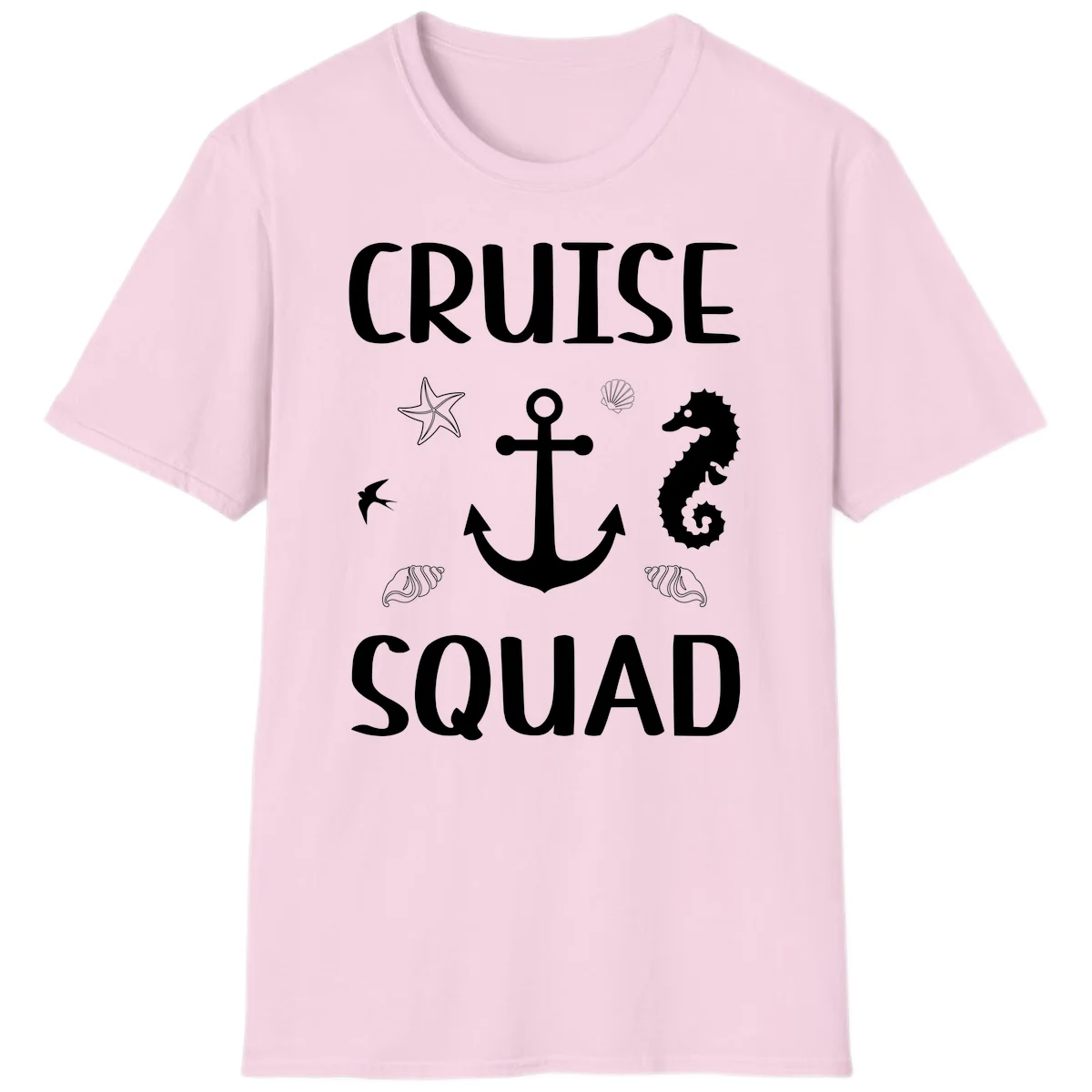 Cruise Squad Anchor T-Shirt in Light Pink
