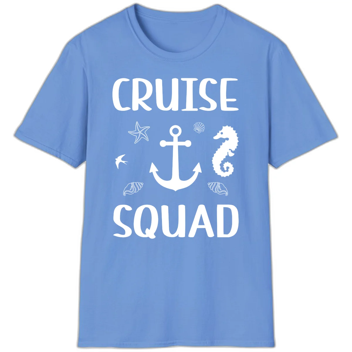 Cruise Squad Anchor T-Shirt in Carolina Blue
