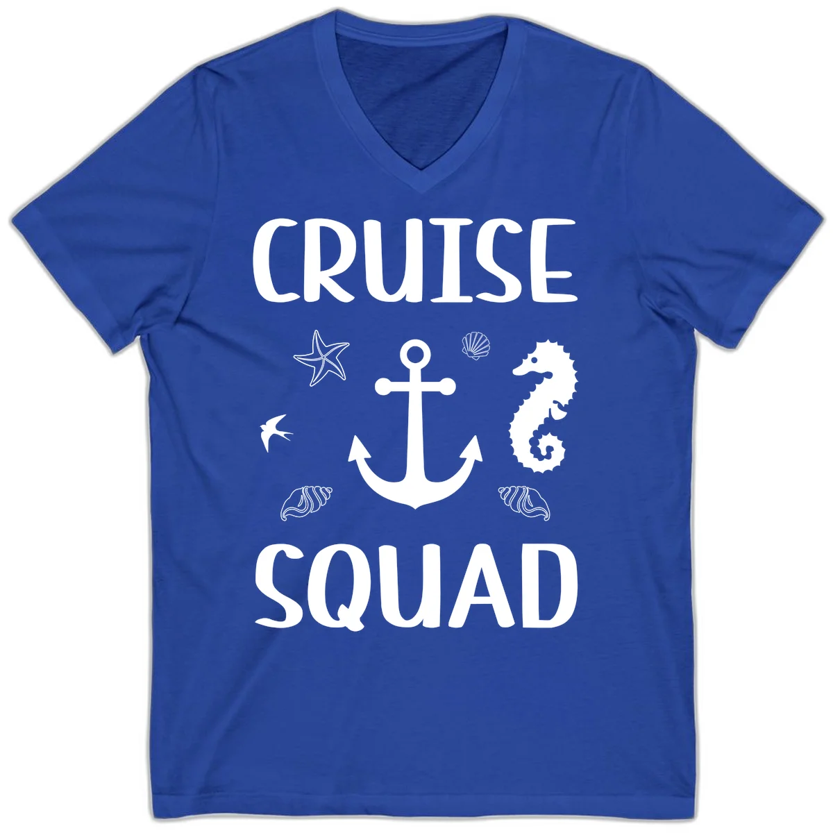 Cruise Squad Anchor V-Neck in True Royal