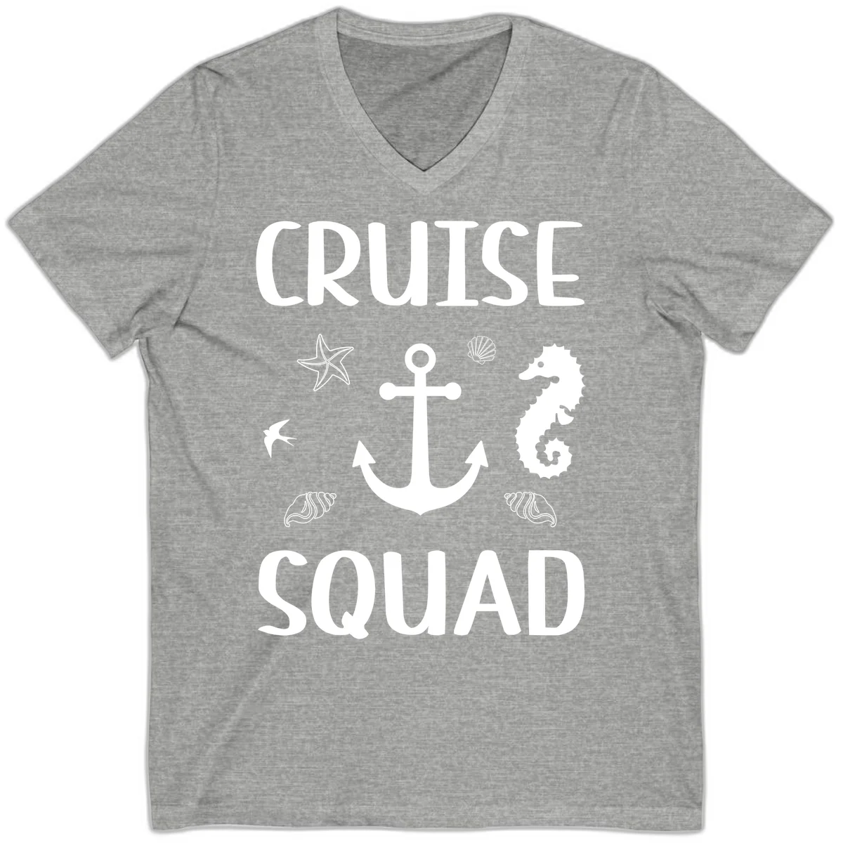 Cruise Squad Anchor V-Neck in Athletic Heather