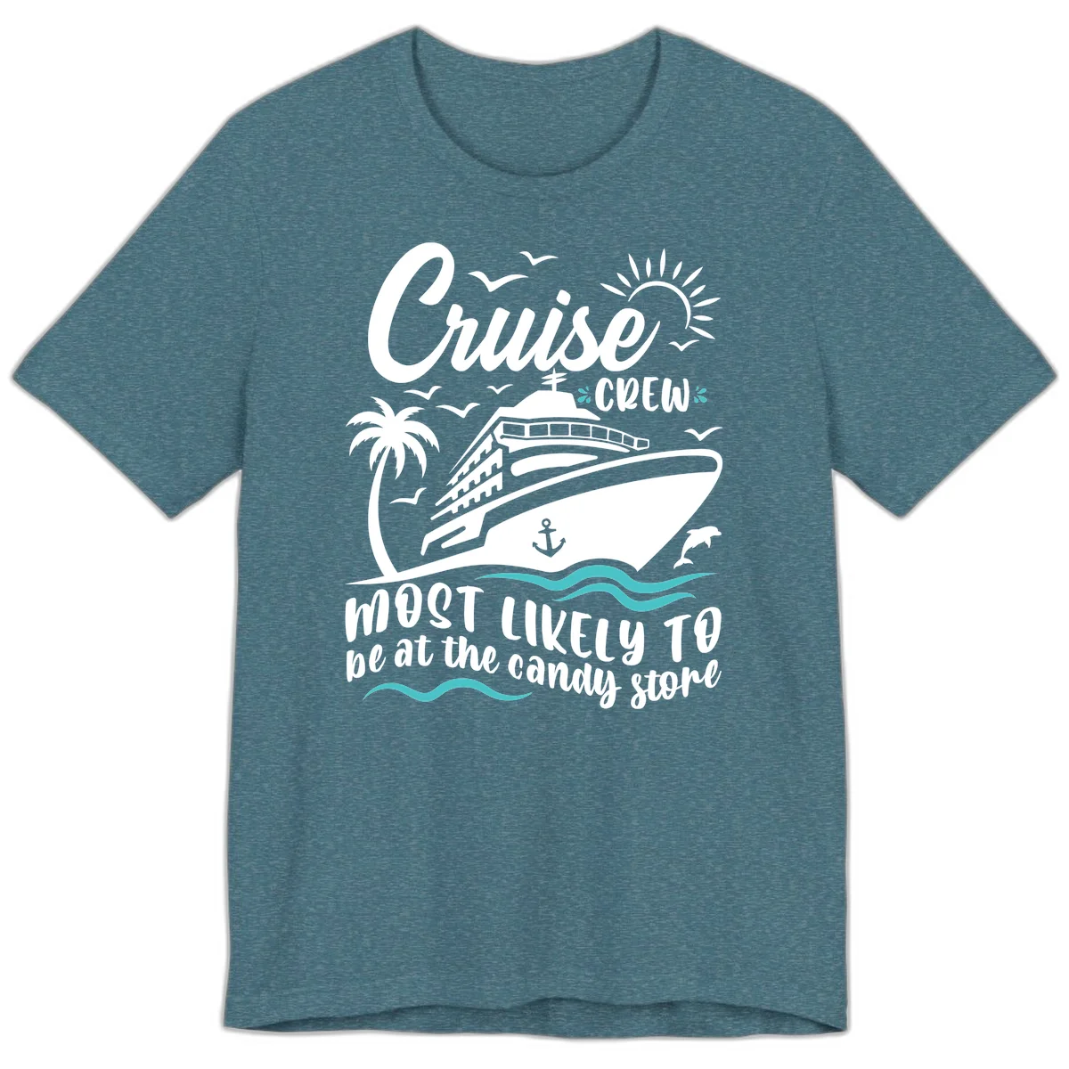 Cruise Crew Candy Store Premium T-Shirt in Heather Deep Teal