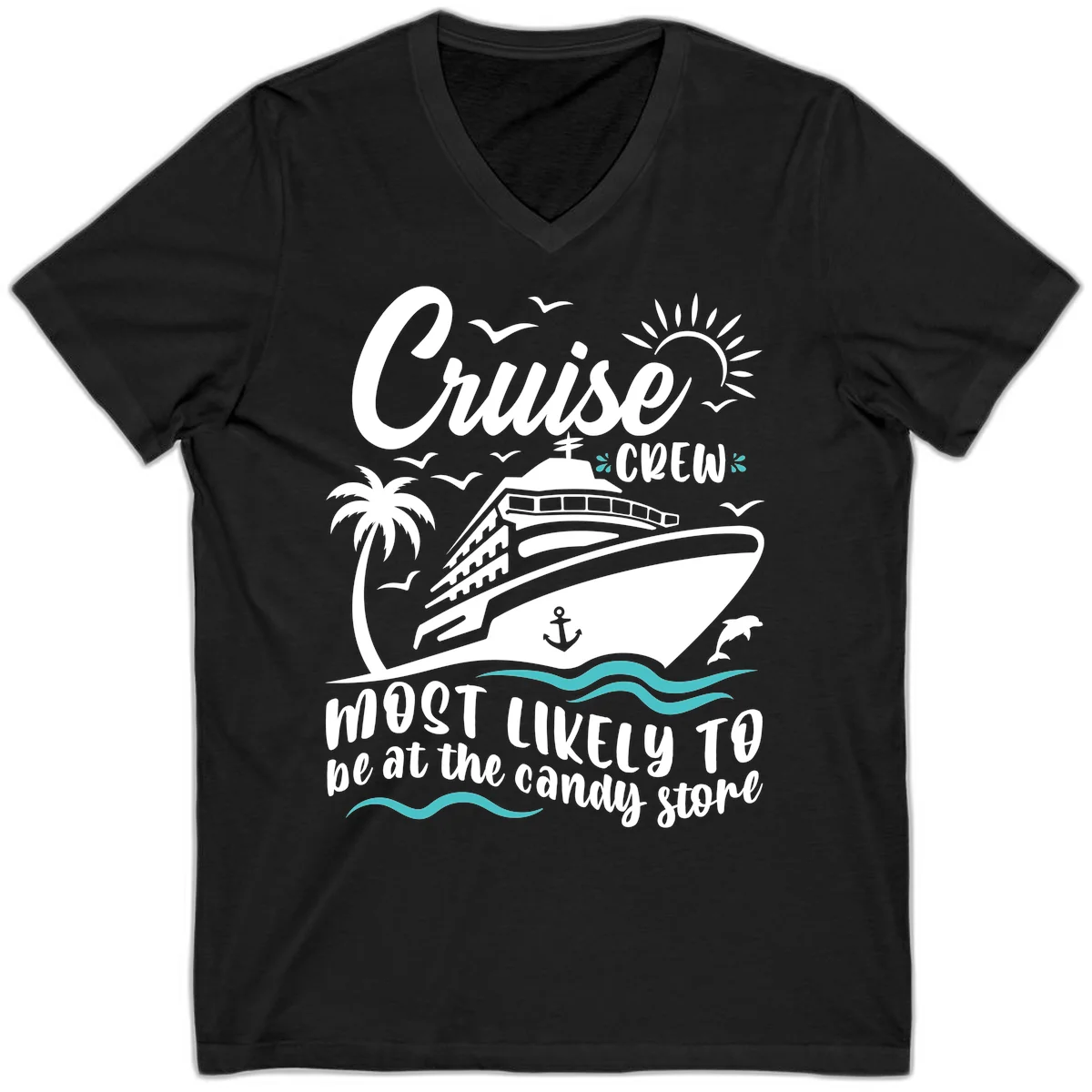 Cruise Crew Candy Store V-Neck in Black