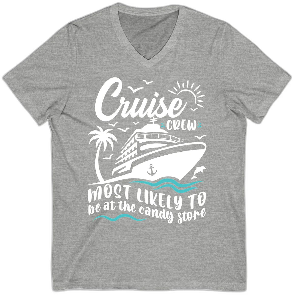 Cruise Crew Candy Store V-Neck in Athletic Heather