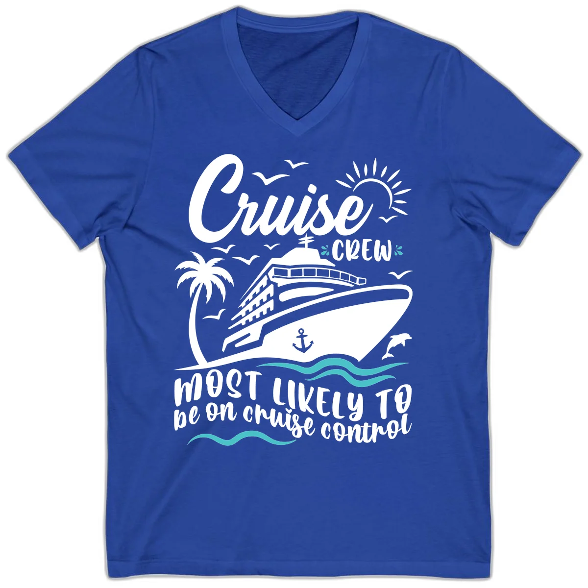 Cruise Crew Most Likely To Be On Control V-Neck in True Royal