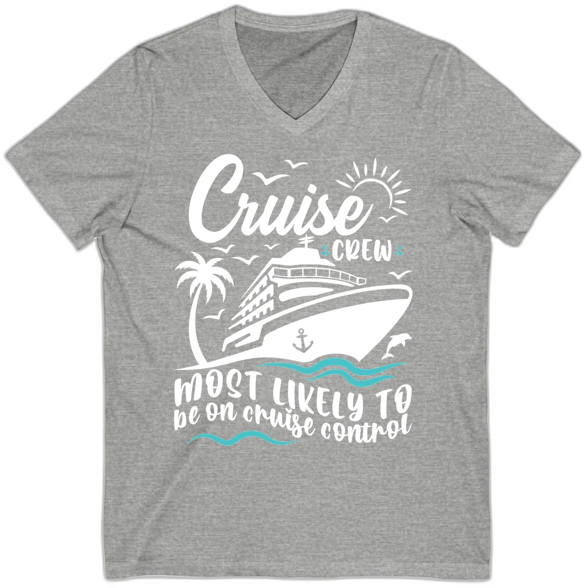 Cruise Crew Most Likely To Be On Control V-Neck in Athletic Heather