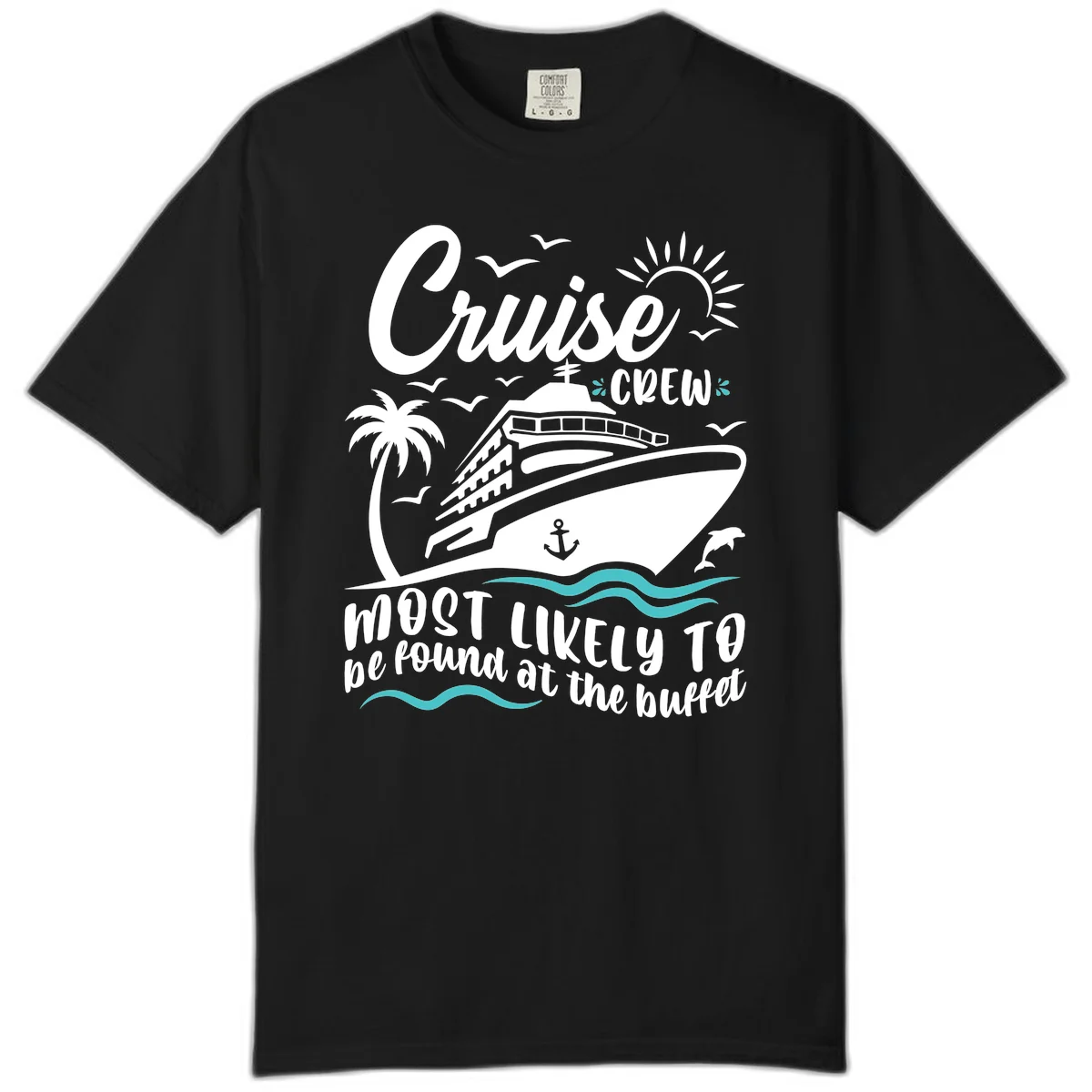Cruise Crew Buffet Comfort Color Tee in Black