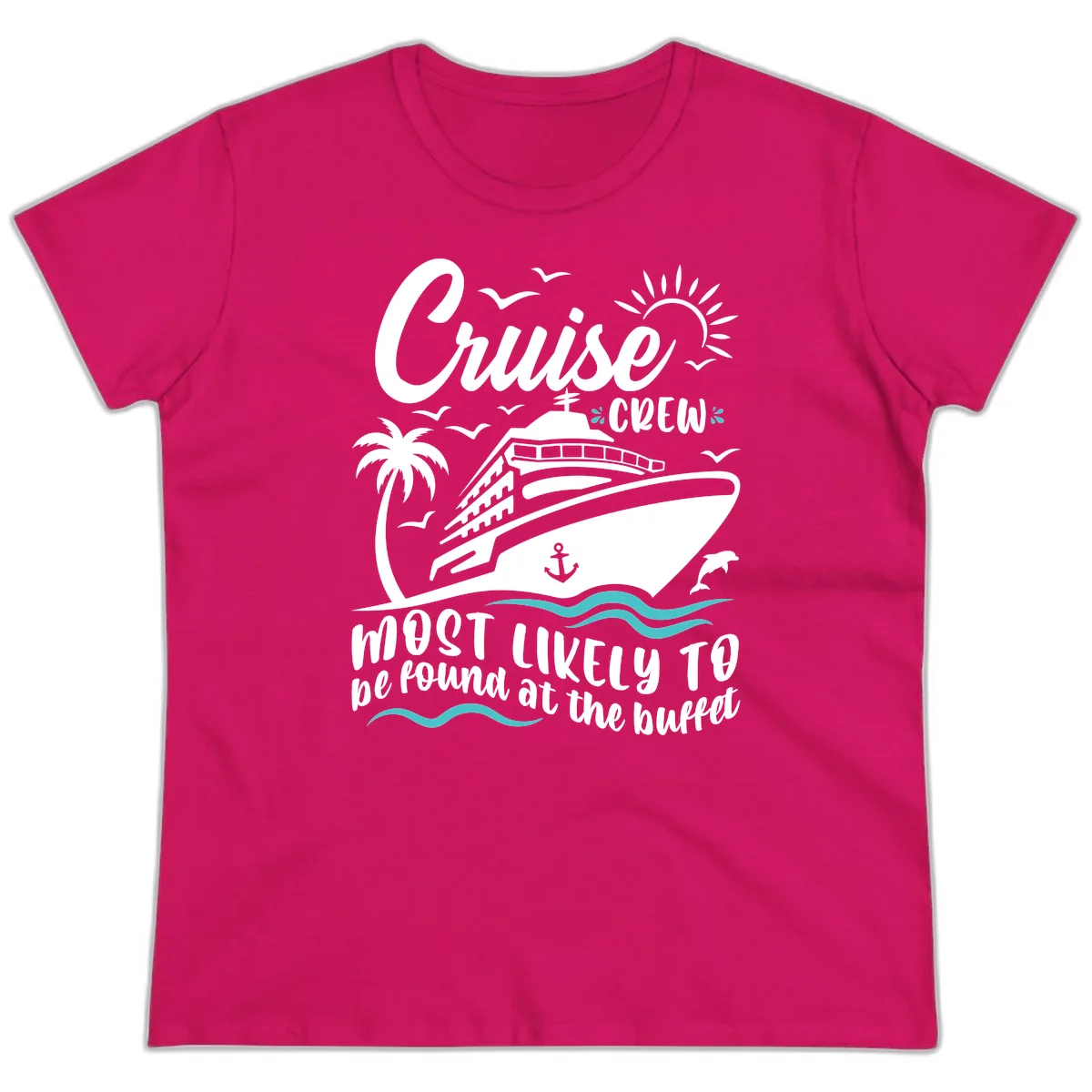 Cruise Crew Buffet Ladies Tee in Heliconia