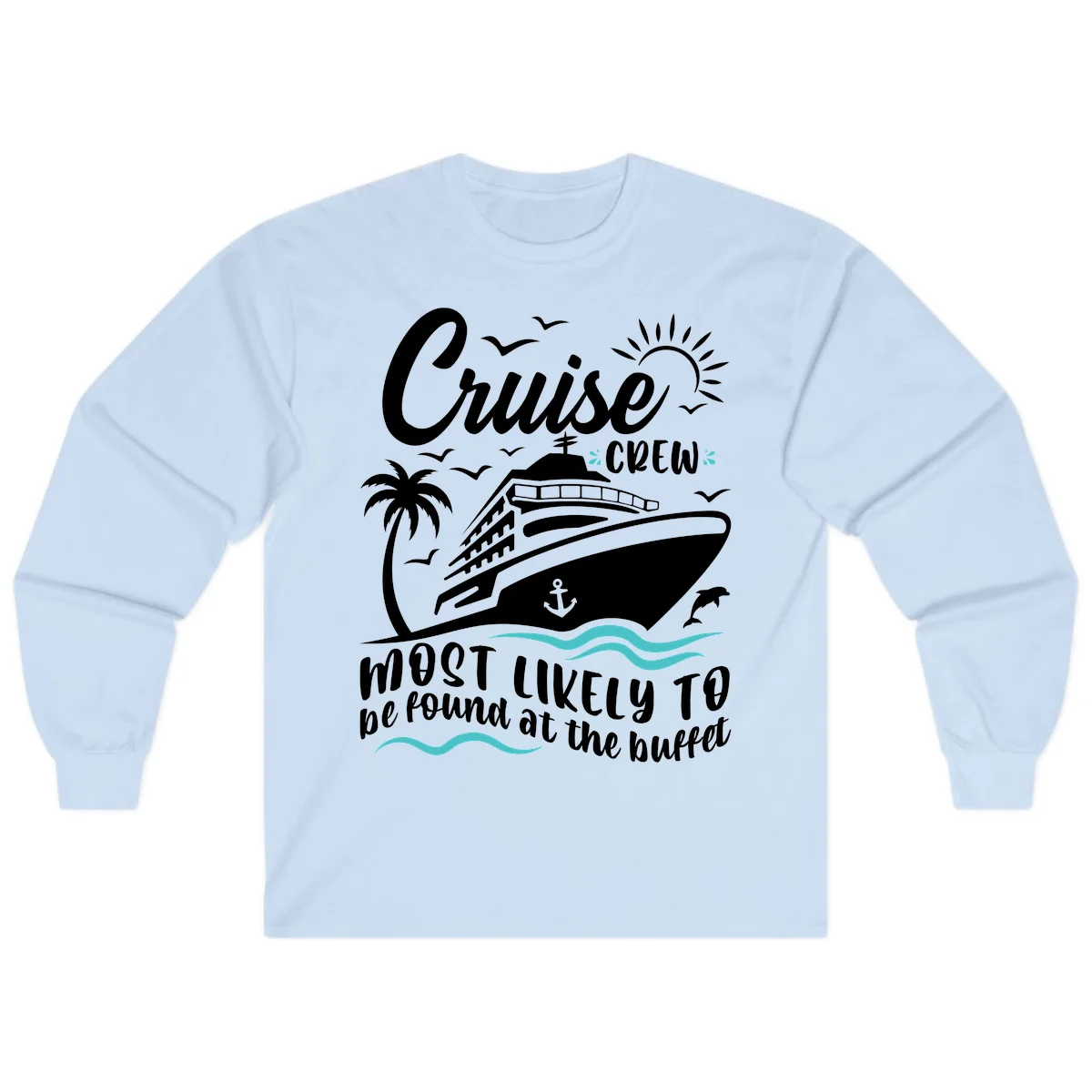 Cruise Crew Buffet Long Sleeve Shirt in Light Blue