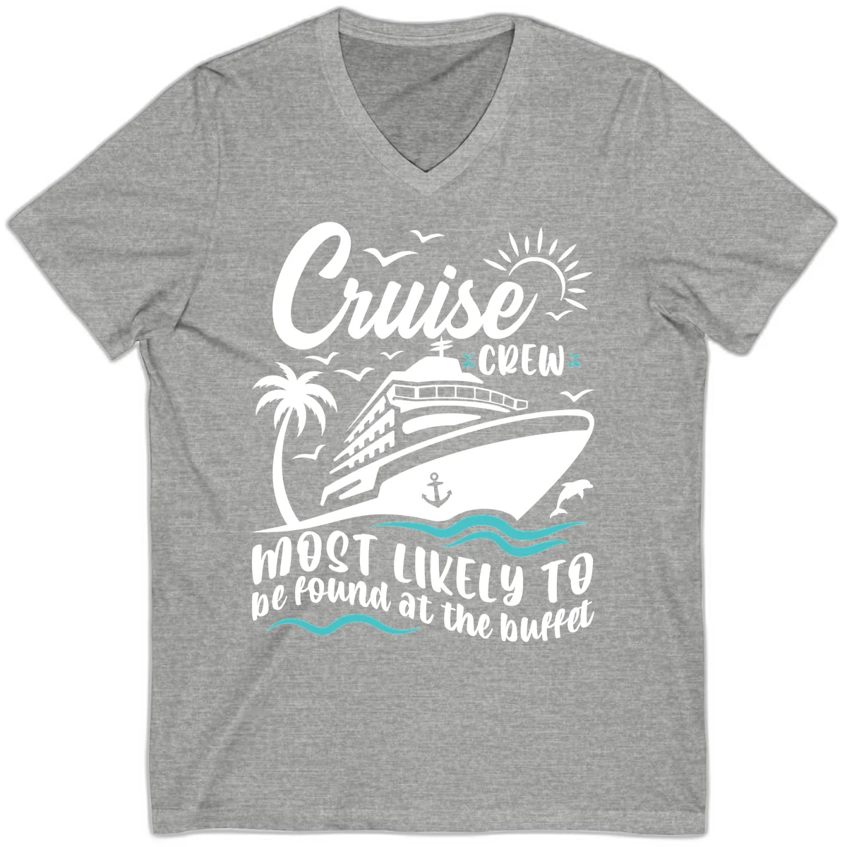 Cruise Crew Buffet V-Neck Tee in Athletic Heather