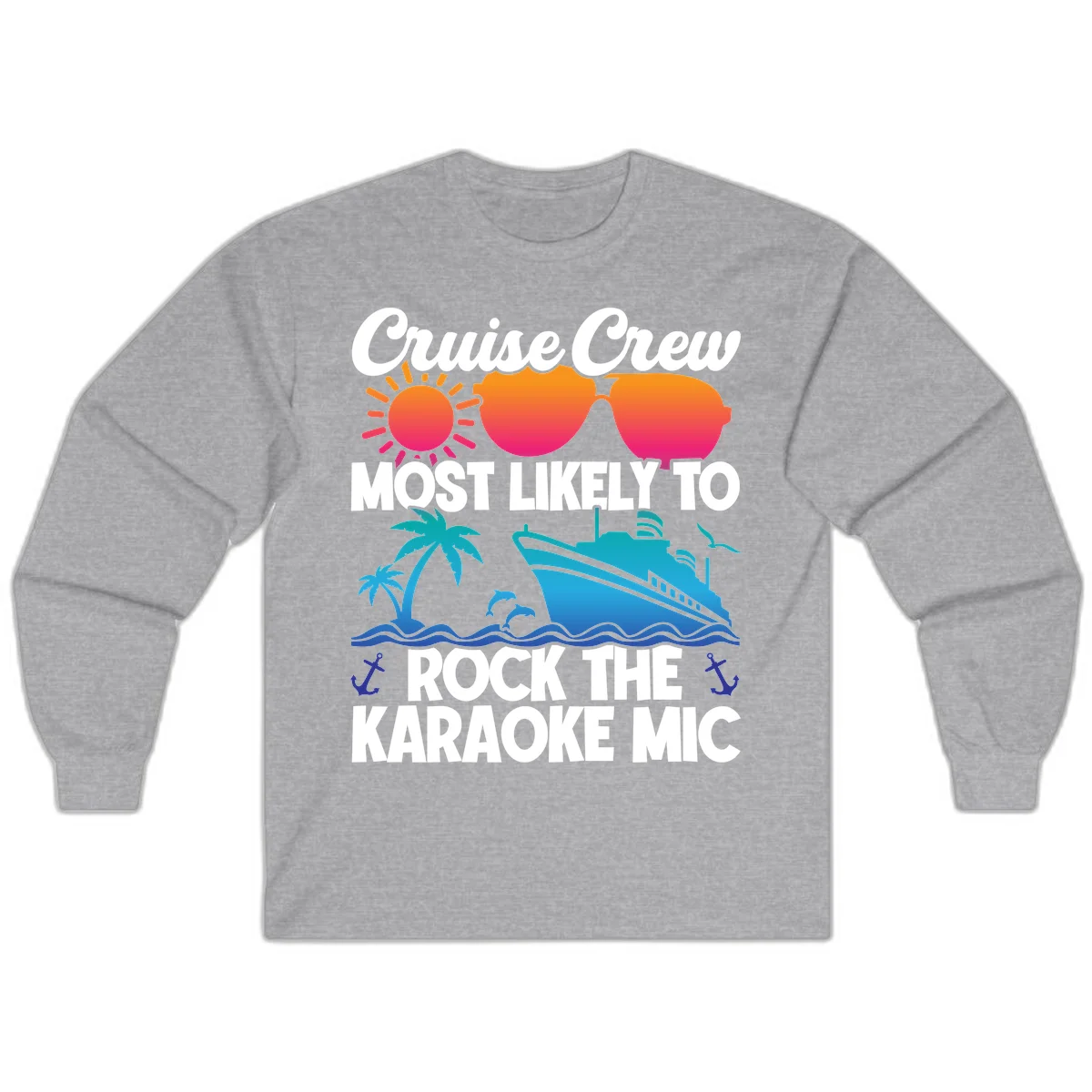 Cruise Crew Karaoke Rock Long Sleeve - Cool Evenings in Sport Grey