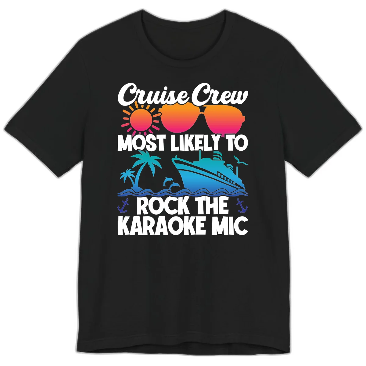 Cruise Crew Karaoke Rock Premium T-Shirt - Mic Drop Ready in Black