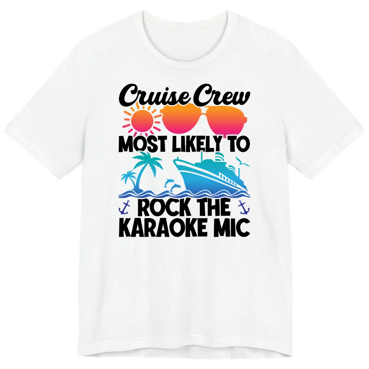 Cruise Crew Karaoke Rock Premium T-Shirt - Mic Drop Ready in White