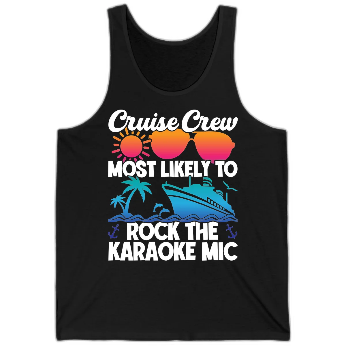 Cruise Crew Karaoke Rock Tank - Party Mode On! in Black