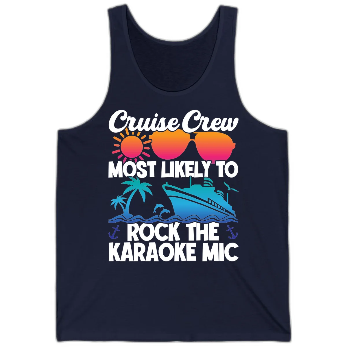 Cruise Crew Karaoke Rock Tank - Party Mode On! in Navy