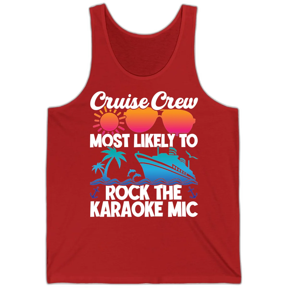 Cruise Crew Karaoke Rock Tank - Party Mode On! in Red