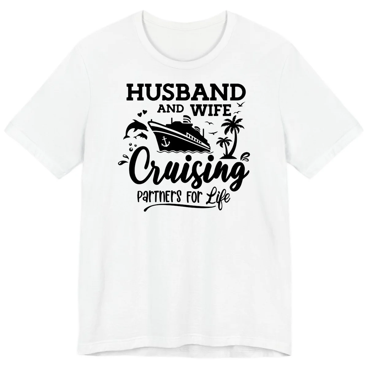 Husband And Wife Cruising Partners For Life Premium T-Shirt in White