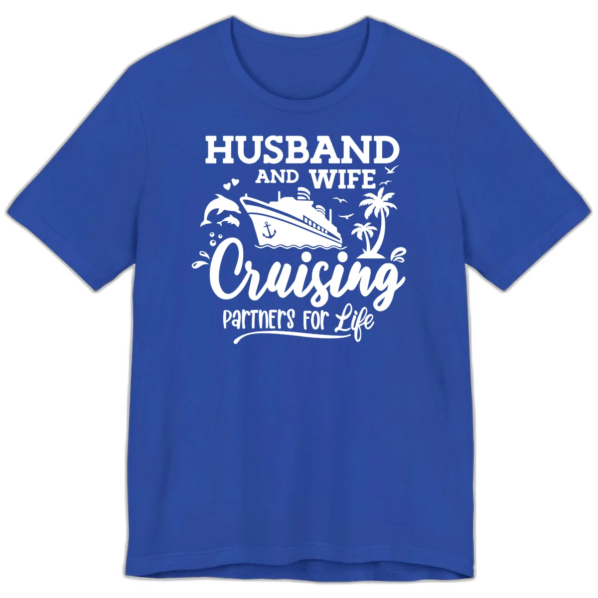 Husband And Wife Cruising Partners For Life Premium T-Shirt in True Royal